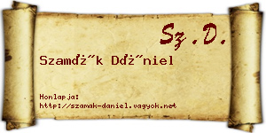 Szamák Dániel névjegykártya